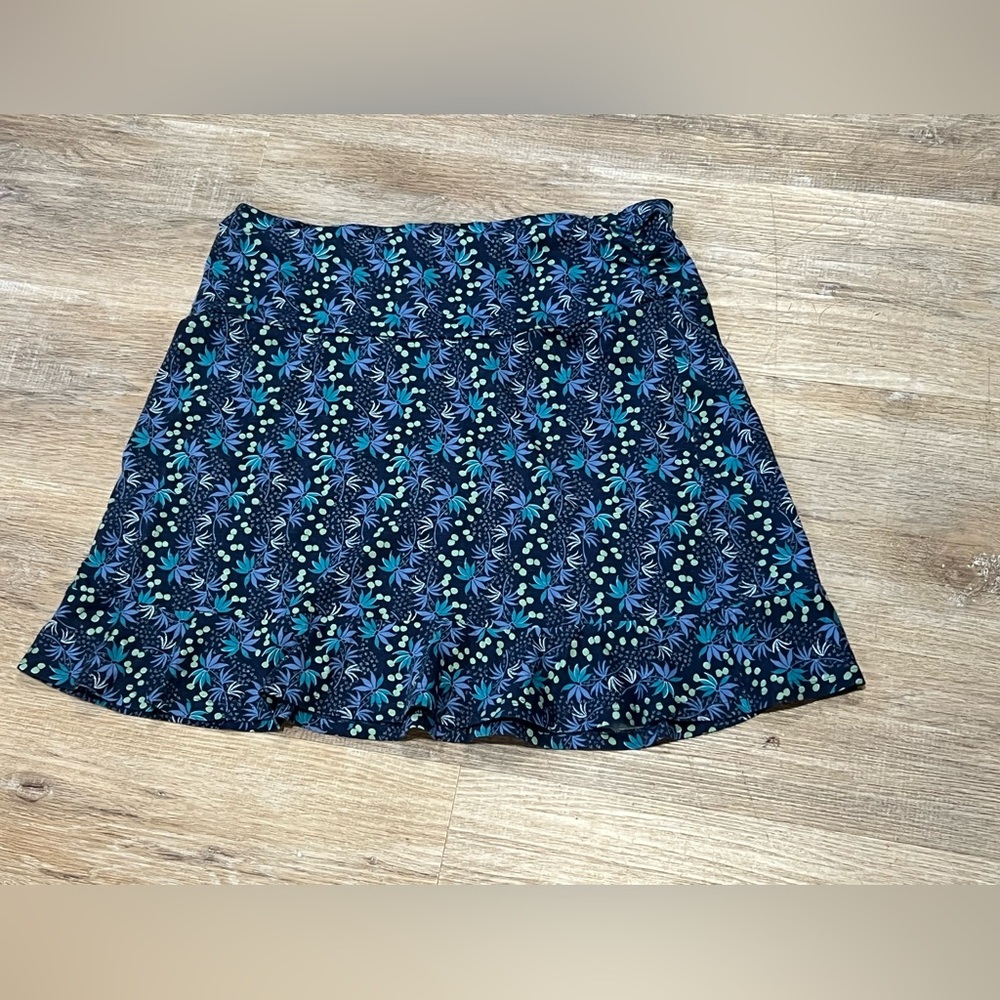 Toad&Co Chaka Ruffle Skirt blue floral large